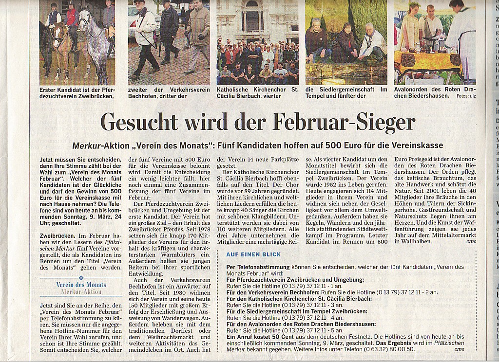 Verein des Monats / Abstimmung